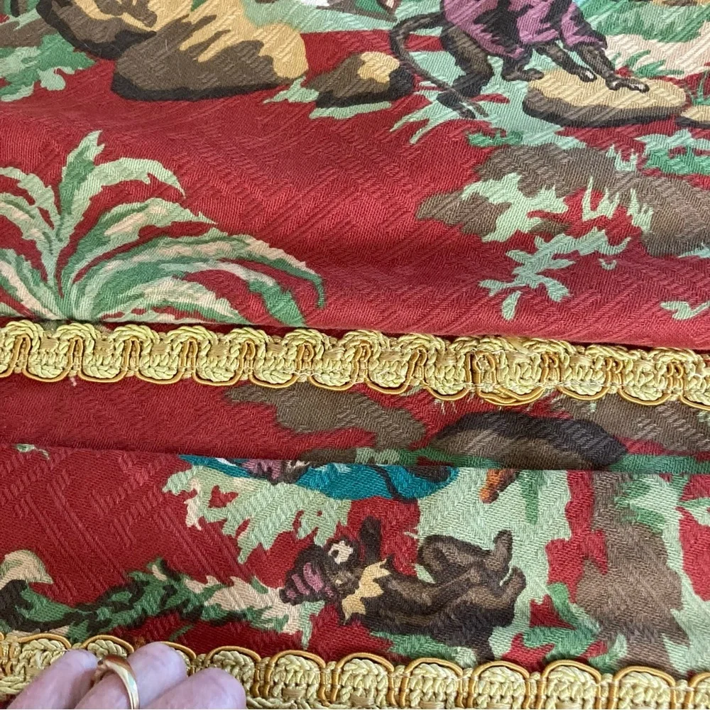 Custom Made Vintage Wesley Mancini Asian Toile Singerie fabric Pillow Shams - Picture 13 of 16